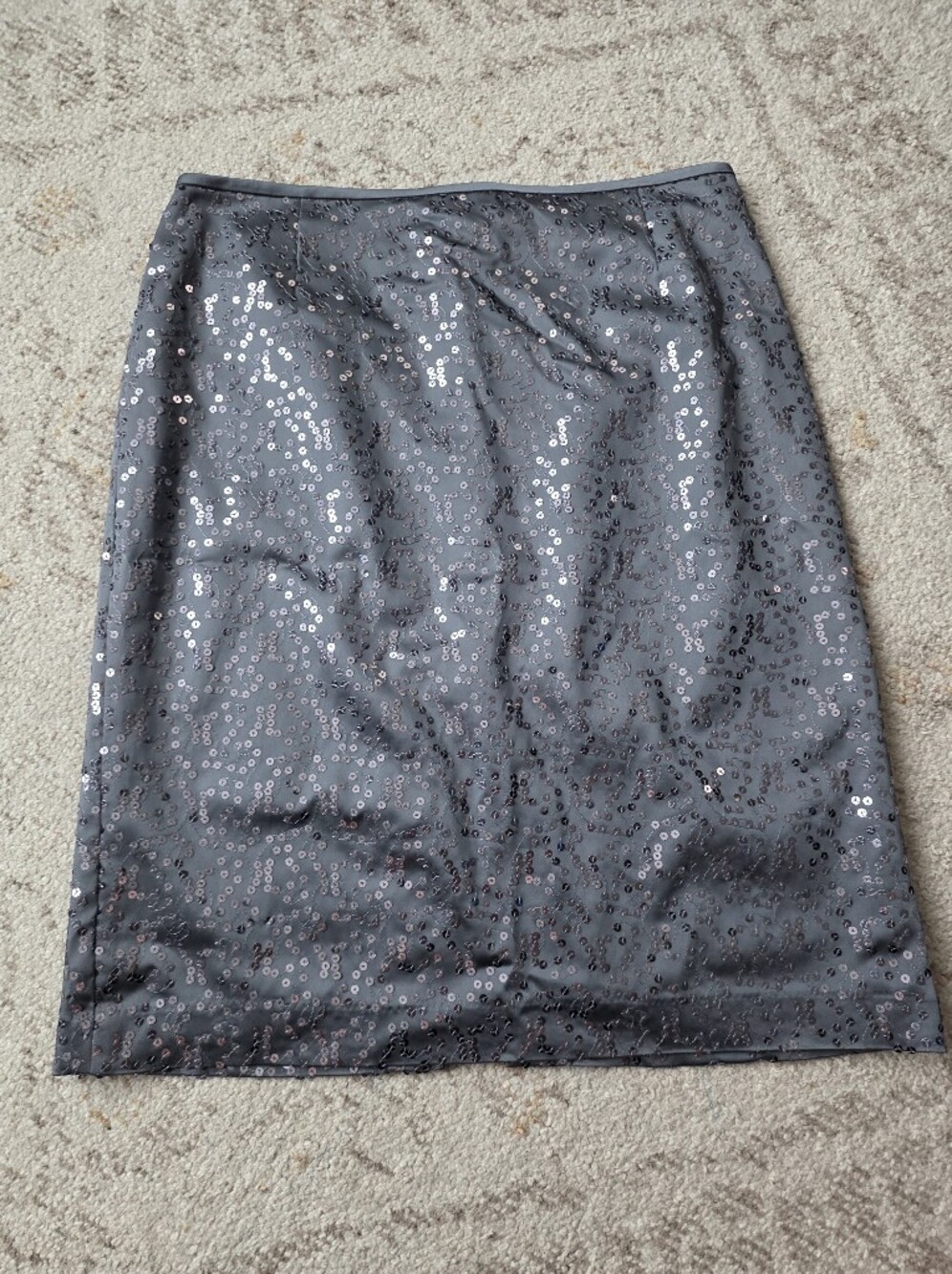 Alex Marie Silver Sequin Pencil Skirt